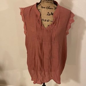 Rose/mauve sleeveless blouse